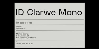 ID Clarwe Mono Font Poster 3