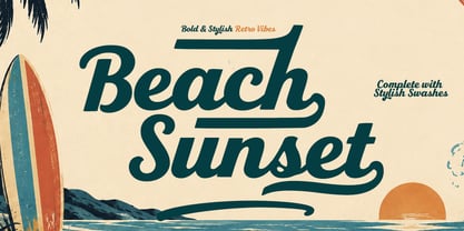 Beach Sunset Font Poster 1