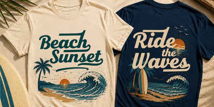 Beach Sunset Font Poster 4