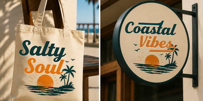 Beach Sunset Font Poster 5