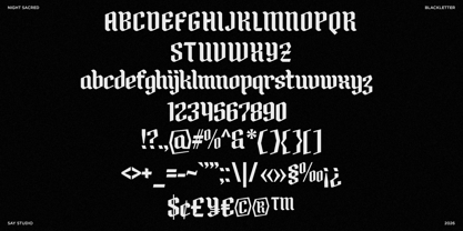 Night Sacred Font Poster 8