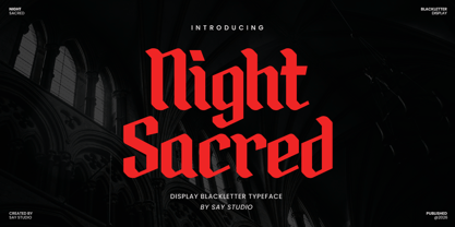 Night Sacred Font Poster 1
