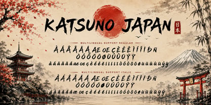 Katsuno Japan Italic Font Poster 9