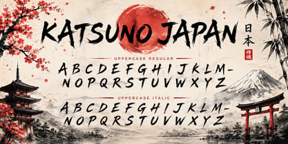 Katsuno Japan Italic Font Poster 6