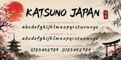 Katsuno Japan Italic Font Poster 7