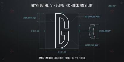 AM Geometric Regular Font Poster 2
