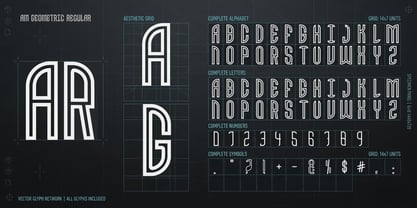 AM Geometric Regular Font Poster 4