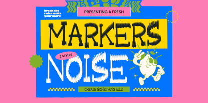 Markers Noise Font Poster 1
