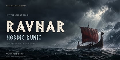 Ravnar Nordic Runic Font Poster 1