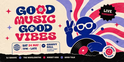 Groovy Waves Font Poster 4