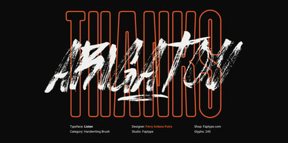 Listen Brush Font Poster 14