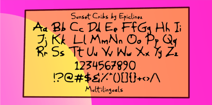 Sunset Cribs Font Poster 5