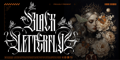 Black Letterfly Font Poster 1