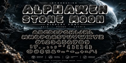 Alphaxen Stone Moon Font Poster 6