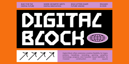 Digital Block Font Poster 1