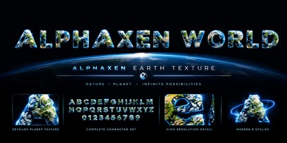 Alphaxen Earth Texture Font Poster 1