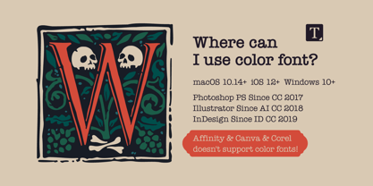 Totes Buch Woodcut Font Poster 2