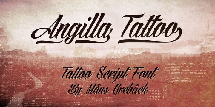 Angilla Tattoo Font Poster 1