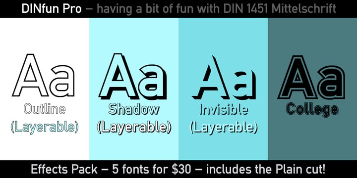 DINfun Pro Effects Font Poster 1