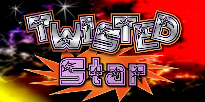 JWX Twisted Star Font Poster 1