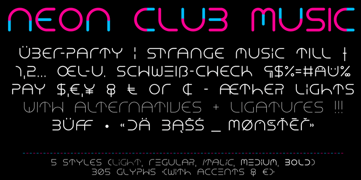 NEON CLUB MUSIC Font Poster 3