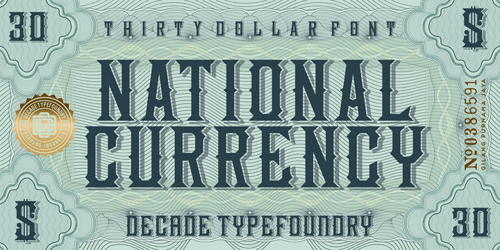 National Currency Font Poster 1