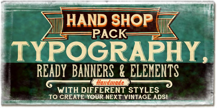 Hand Shop Pack Font Poster 1