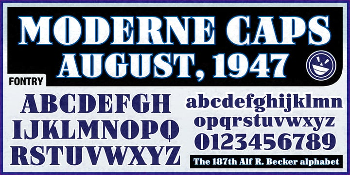 ARB-187 Moderne Caps AUG-47 Font Poster 3
