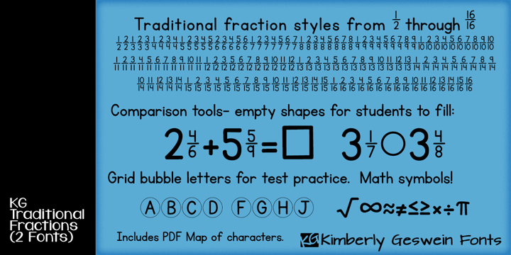 KG Traditional Fractions Font Poster 1