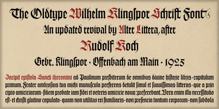 Wilhelm Klingspor Schrift Font Poster 2