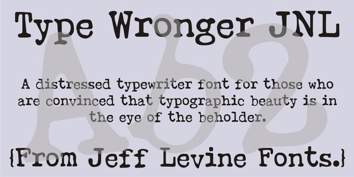 Type Wronger JNL Font Poster 1