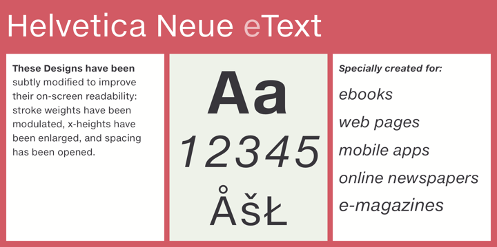Neue Helvetica eText Font Poster 1