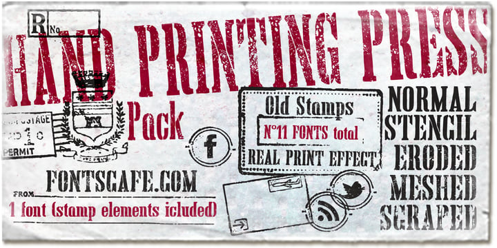 Hand Printing Press Font Poster 1