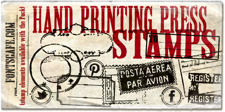 Hand Printing Press Font Poster 2