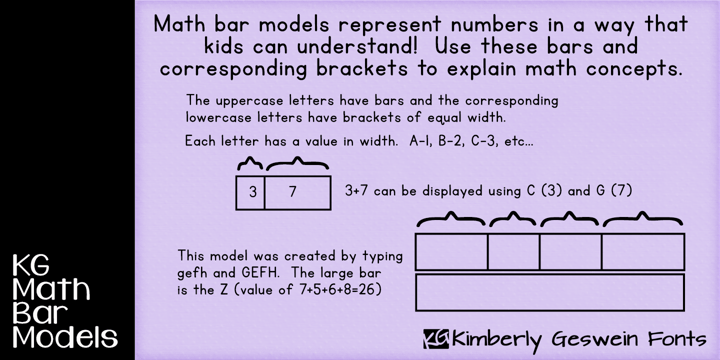 KG Math Bar Models Font Poster 1