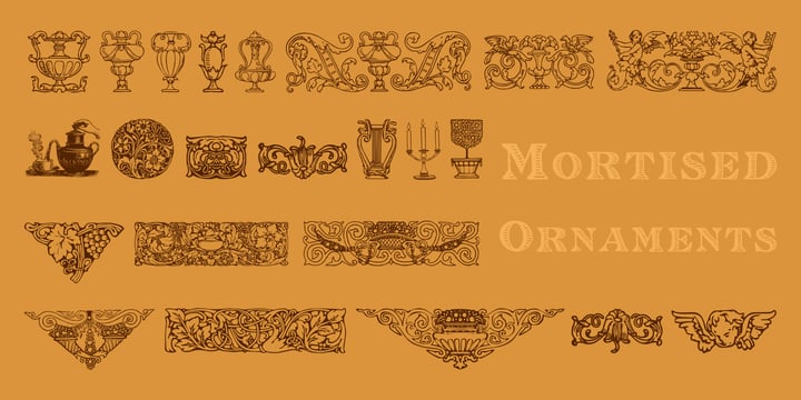 Mortised Ornaments Font Poster 2