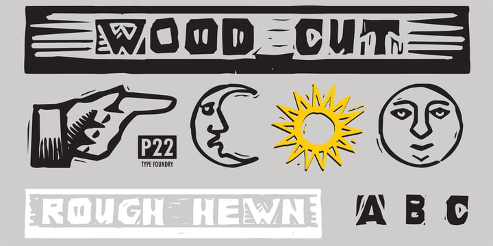 P22 Woodcut Font Poster 1