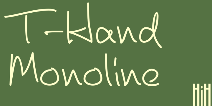 T-Hand Monoline Font Poster 1