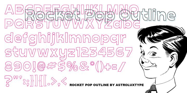 Rocket Pop Outline Font Poster 1