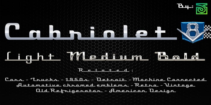 Cabriolet V8 Font Poster 5