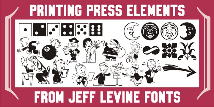 Printing Press Elements JNL Font Poster 1