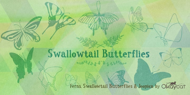 Swallowtail Butterflies Font Poster 2