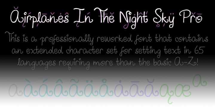 Airplanes In The Night Sky Pro Font Poster 5