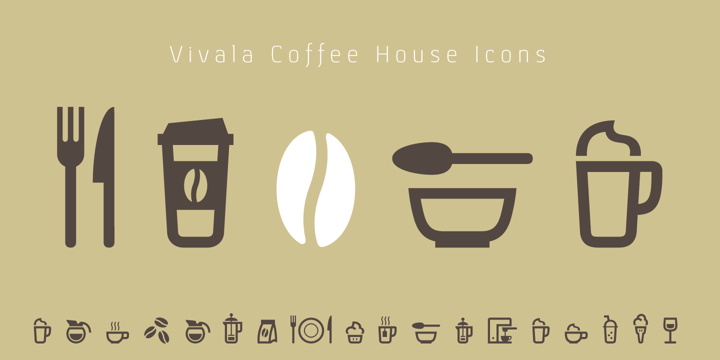 Vivala Coffee House Icons Font Poster 2