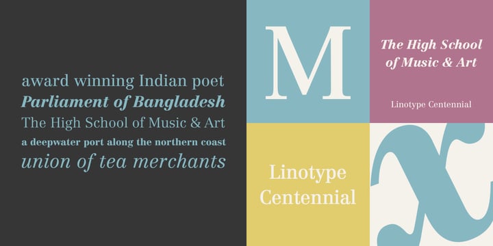 Linotype Centennial Font Poster 1