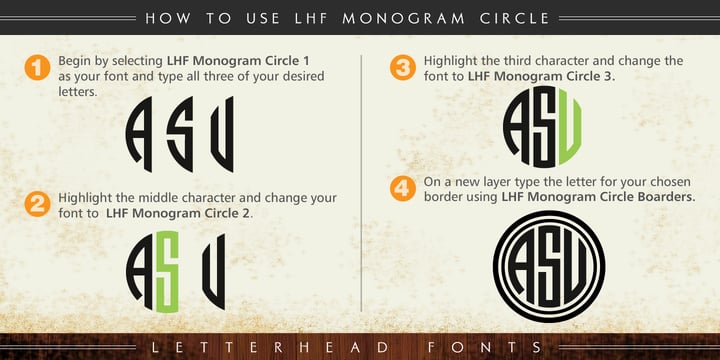 LHF Monogram Circle Font Poster 4