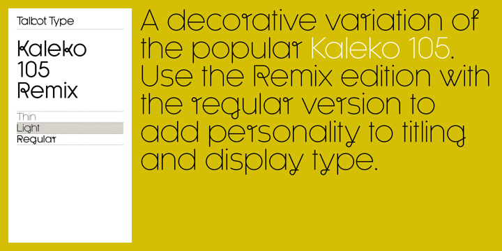 Kaleko 105 Remix Font Poster 4