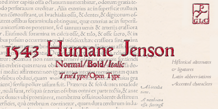1543 Humane Jenson Font Poster 1