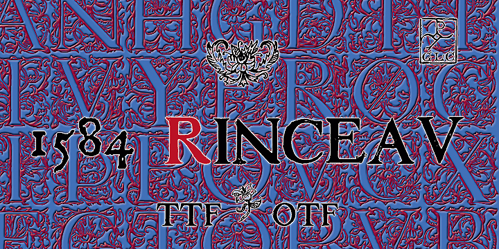 1584 Rinceau Font Poster 1