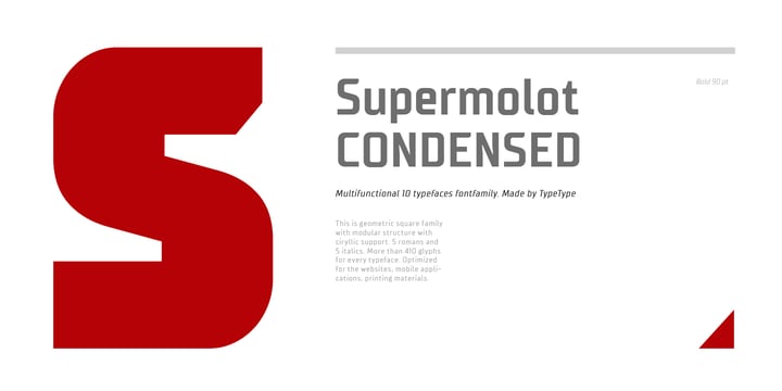TT Supermolot Condensed Font Poster 12